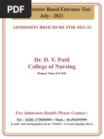 Dr. D. Y. Patil College of Nursing: Online Proctor Based Entrance Test July - 2021