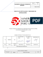 Procedimiento de Prueba de Verticalidad y Redondez de Espesador