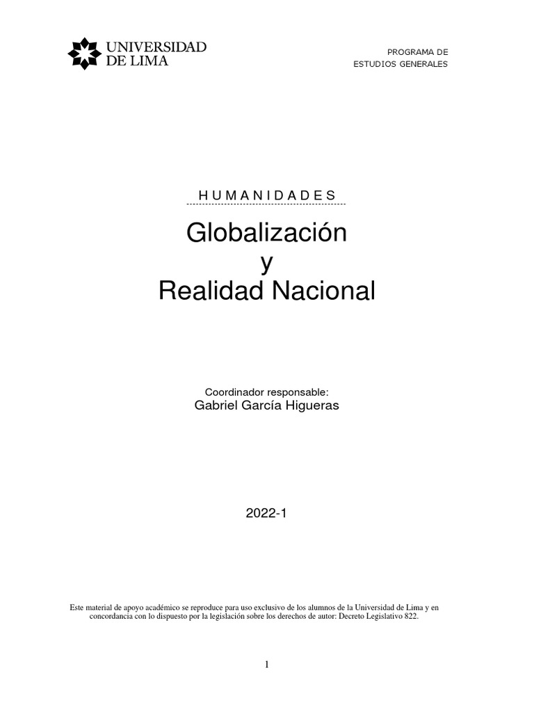 Separata Globalización 2022-1 PDF Globalización Turismo