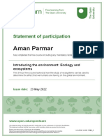 Aman Parmar: Statement of Participation