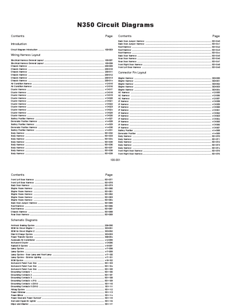N350 Electrical Diagram Final - EN JMC | PDF | Electrical Connector ...