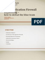 OWASP Stammtisch Frankfurt - Web Application Firewall Bypassing - How To Defeat The Blue Team - 2015.10.29