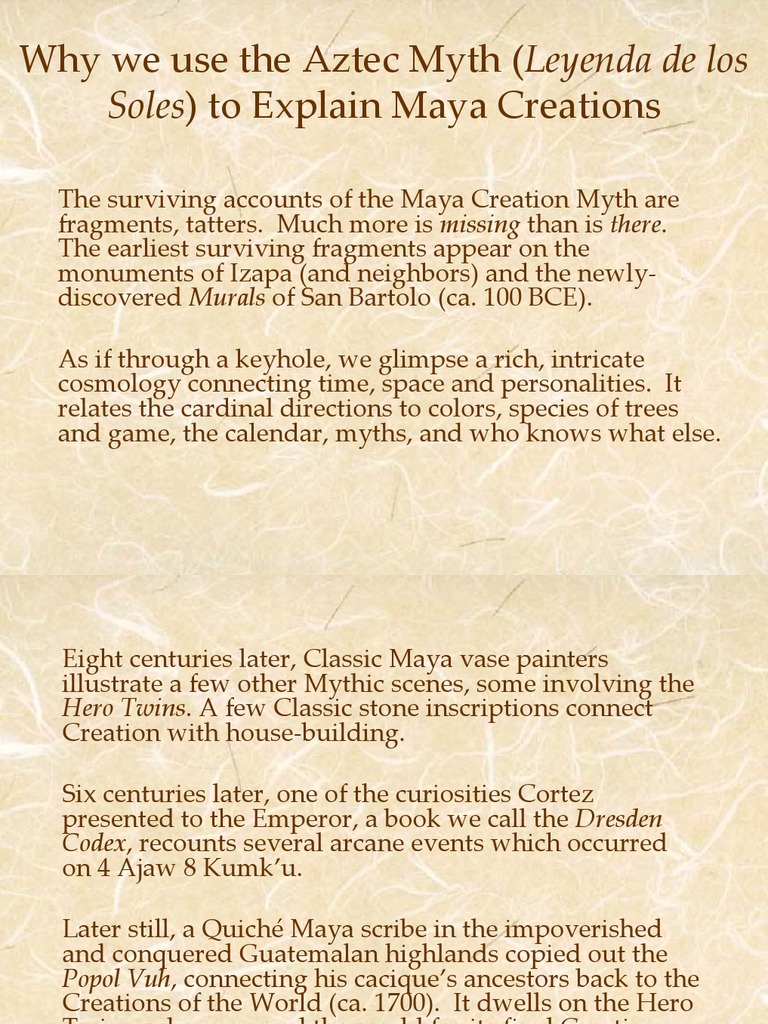 Aztec Myths and Maya Creations Explained | PDF | Maya Civilization ...