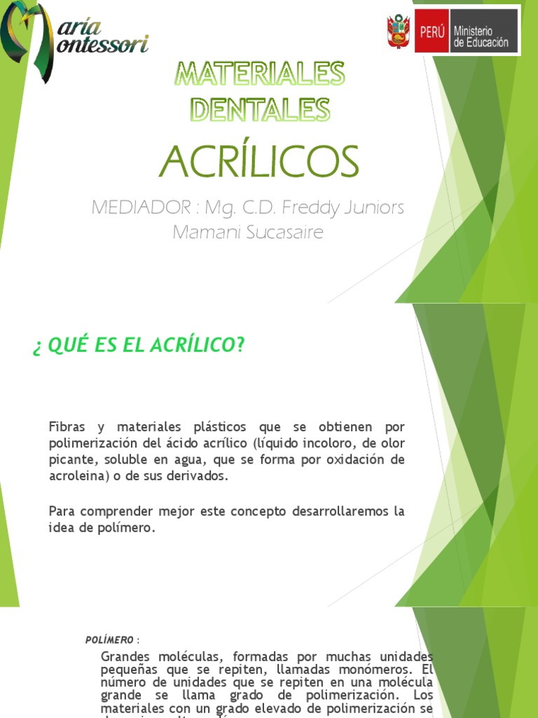ACRILICOS | PDF | Polímeros | Polimetacrilato de metilo)