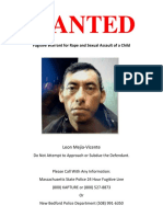 Wanted Poster for Leon Mejia-Vicente