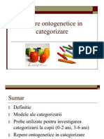 Repere Ontogenetice in Categorizare