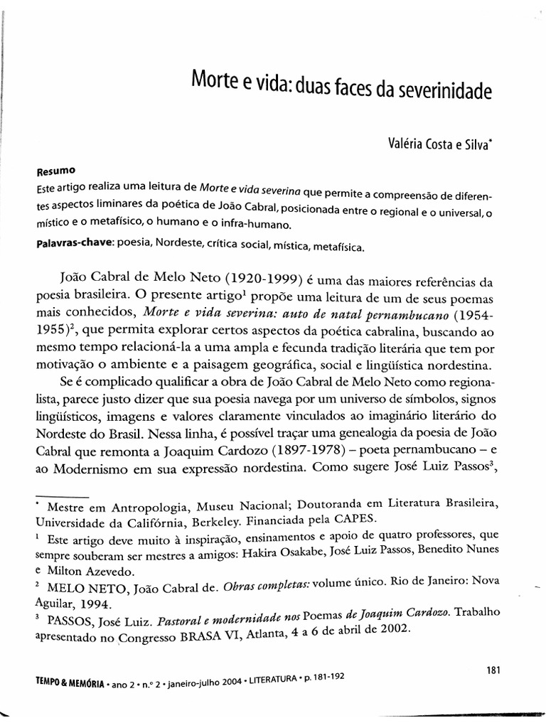 Morte e Vida Severina PDF