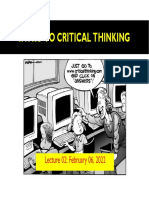Lect 2 Intro To Critical Thinking