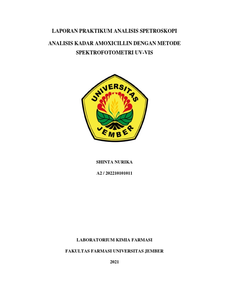Analisis Kadar Amoxicillin UV-Vis | PDF | Teknologi & Rekayasa