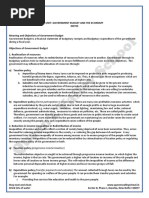 XII - ECONOMICS - UNIT Government Budget and The Economy - Notes