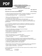 Yenepoya (Deemed To Be University) Iind Semester Bba (LPM) First Internal Examination Human Resource Development Course Code: Nblp205F