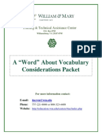 A word about vocabulary