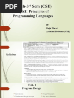 B.Tech-3 Sem (CSE) Subject:: Principles of Programming Languages