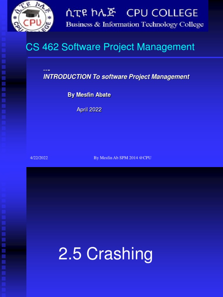 SPM Chapter 2 Ext Crashing and Resource Leveling PDF Project