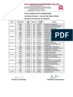 Revised End Semester Exam Schedule Feb 21-Final Year B.tech, PG