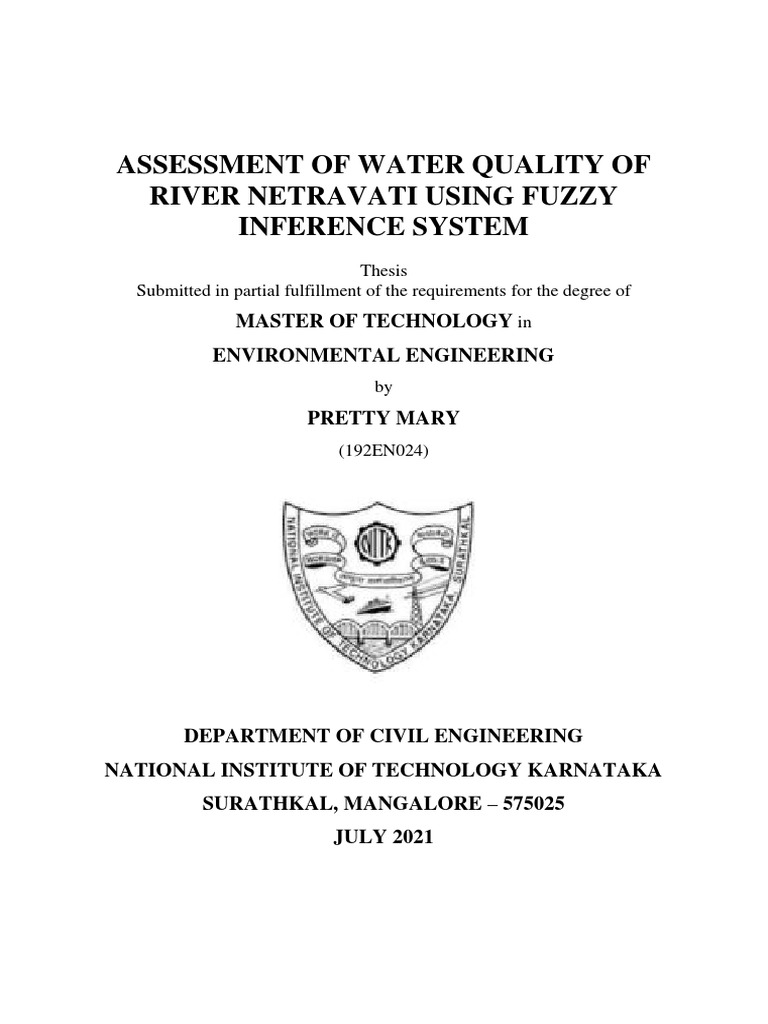 WQI of River Netravati Using Fuzzy Inference System | PDF | Ph | Water