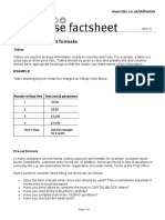 BBC Skillswise - Format and Structure - Factsheet 6 - Tables and Pre-Set Formats