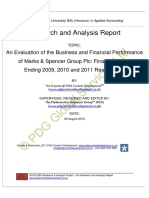 Sample Project Report On Financial Analysis