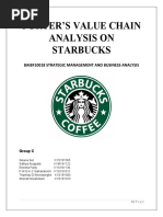 Porter'S Value Chain Analysis On Starbucks: Baibf10018 Strategic Management and Business Analysis