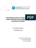 Implementation of A Food Defense Plan To Prevent Food Terrorism in An Airline Catering