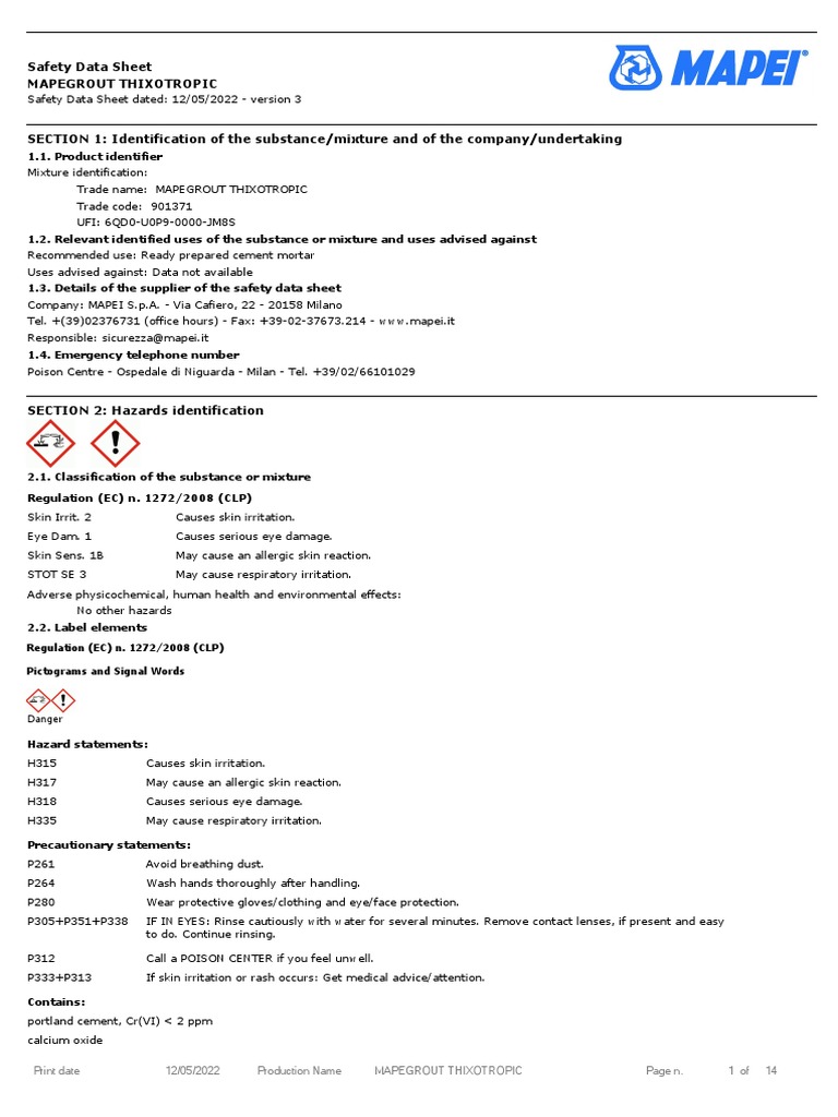 Safety Data Sheet PDF Toxicity Waste