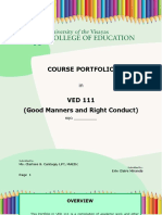 Course Portfolio: This Portfolio in VED 111 Is A Compilation of Academic Work and Other
