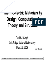 Thermoelectric Materials by Design, Computational Theory and Structure