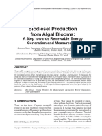 Biodiesel Production From Algal Blooms:: A Step Towards Renewable Energy Generation and Measurement