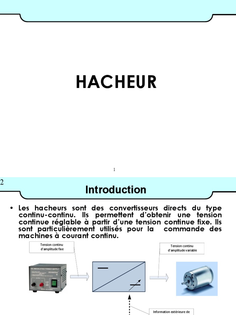 Fonctionnement des Hacheurs Électriques | PDF | Transistor | Électronique