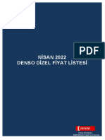 DENSO Dizel Fiyat Listesi - Nisan 2022