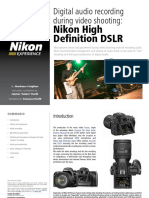 Nikon High Definition DSLR: Digital Audio Recording During Video Shooting