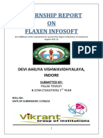 Internship Report ON Flaxen Infosoft: Devi Ahiliya Vishwavidhyalaya, Indore