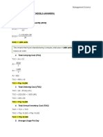 Inventory Models Activity