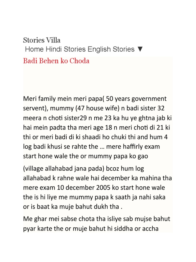 Stories Villa Home Hindi Stories English Stories Badi Behen Ko Choda pic
