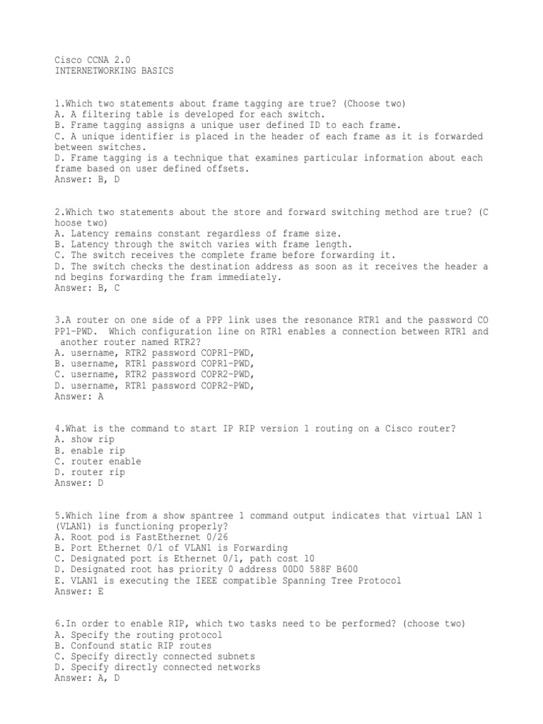 CCNA 2.0: Switching and Routing Concepts | PDF | Computer Network ...