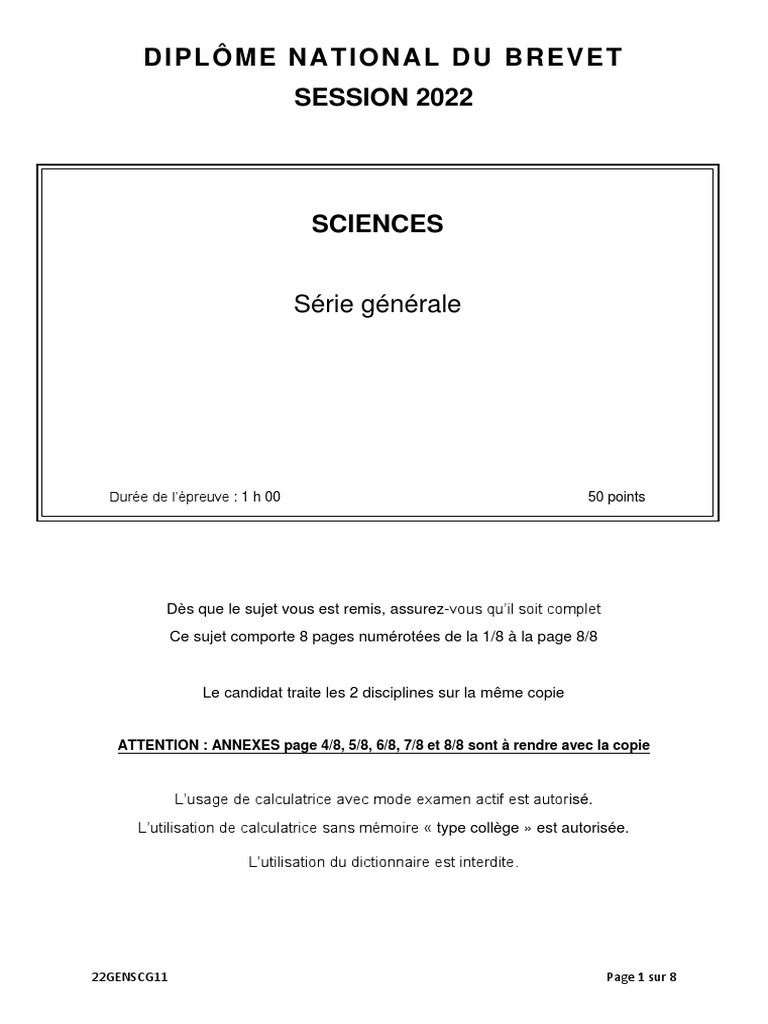 Sujet Brevet Sciences 2022 Pdf Corrigé Brevet Sciences | PDF | Adresse IP | Serveur (Informatique)