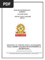 Research Methodology (R20DHS53) Lecture Notes Mtech 1 Year - I Sem (R20) (2021-22)