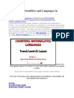 Countries, Nationalities and Languages in French: Free Resource LLL French Academy