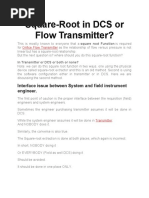 Square-Root in DCS or Flow Transmitter