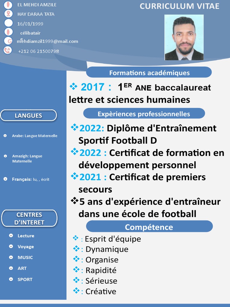 CV Footballeur : Exemple et Compétences | PDF