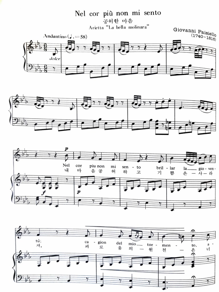 Nel Cor Piu Non Mi Sento PDF