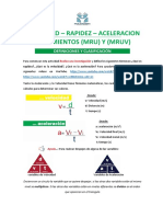 Fisica 46 - Imprimible 4 - Rapidez, Velocidad MRU MRUV