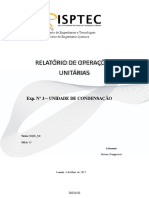 Relatório de Operações Unitárias: Exp. #3 - Unidade de Condensação