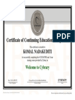 Certificate of Continuing Education Completion: Komal Nadakuditi