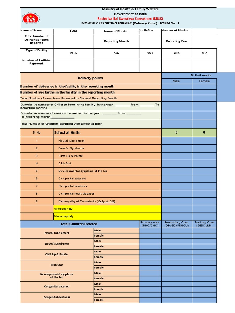 Ministry of Health & Family Welfare Government of India Monthly ...
