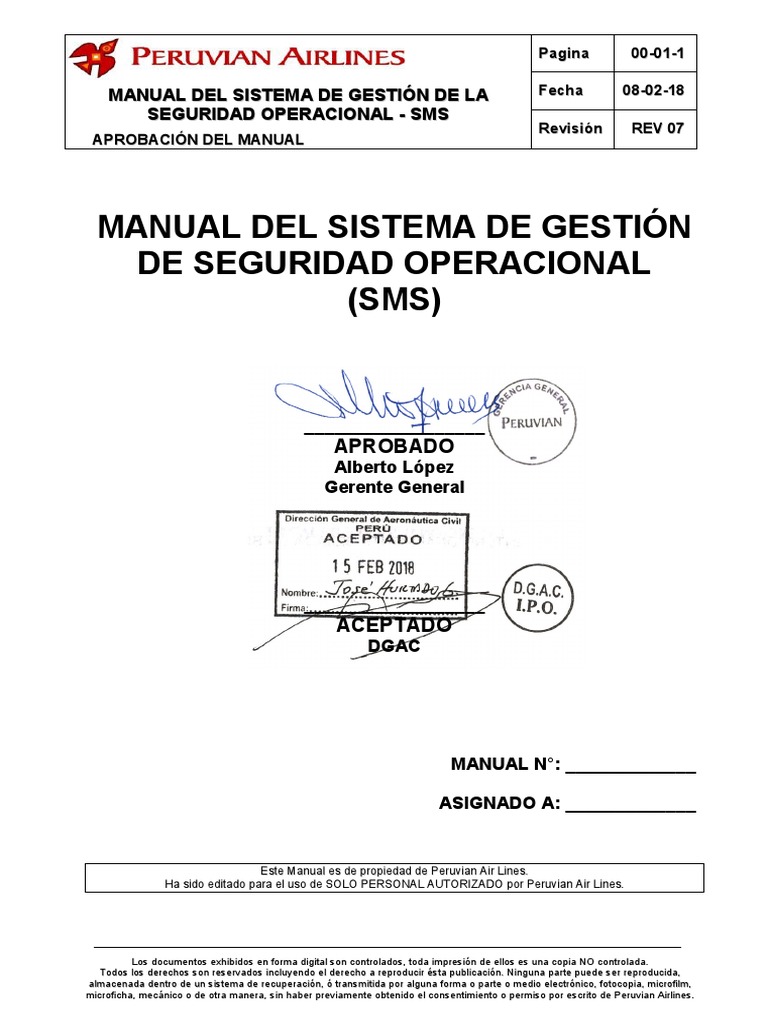 15 Manual Del Sistema De Gestion De Seguridad Operacional Sms Rev