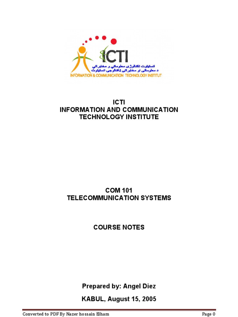 COM 101 Telecommunication Systems Notes | PDF | Frequency Modulation ...