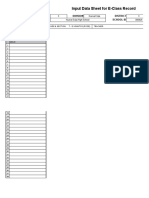 Input Data Sheet For E-Class Record: Region Division District School Name School Id