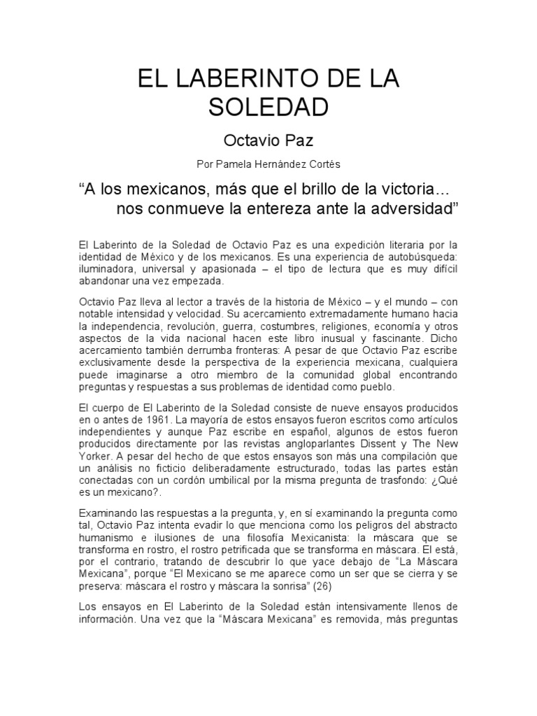 El Laberinto de La Soledad PDF México Conquistador