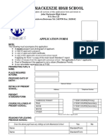 PG 1. Admission Form